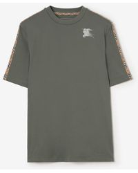 Burberry - Check Trim Jersey T-Shirt - Lyst
