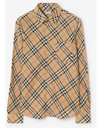 Burberry - Relaxed Fit Check Cotton Flannel Shirt - Lyst