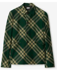 Burberry - Check Wool Tailored Jacket - Lyst