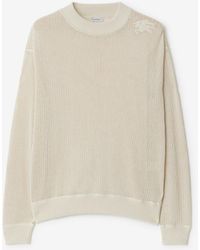 Burberry - Cotton Mesh Sweater - Lyst