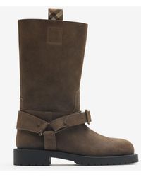 Burberry - Suede Soft Saddle Low Boots​ - Lyst