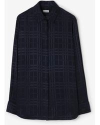 Burberry - Classic Fit Check Silk Shirt - Lyst
