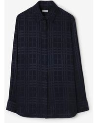 Burberry - Classic Fit Check Silk Shirt - Lyst