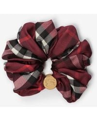 Burberry - Check Silk Scrunchie - Lyst