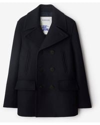 Burberry - Wool Pea Coat - Lyst