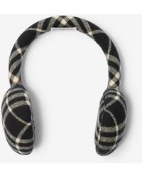Burberry - Check Wool Cashmere Earmuffs - Lyst