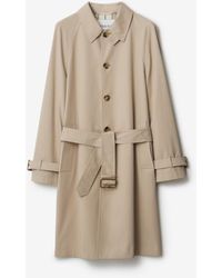Burberry - Long Gabardine Car Coat - Lyst