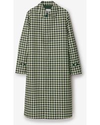 Burberry - Long Houndstooth Car Coat - Lyst