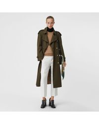 Burberry Straight Fit Silk Wool Cargo Trousers - White