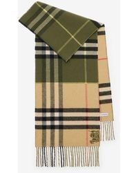 Burberry - Contrast Check Cashmere Scarf - Lyst