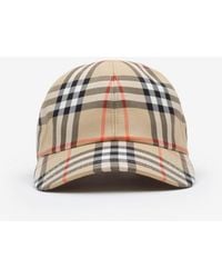 Burberry - Check Cotton Baseball Cap - Lyst