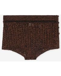 Burberry - Crochet Mouliné Cotton Shorts - Lyst