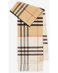 Burberry - Contrast Check Cashmere Scarf - Lyst