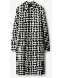Burberry - Long Houndstooth Car Coat - Lyst