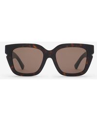 Burberry - Inlaid Check Square Sunglasses - Lyst