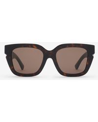 Burberry Inlaid Check Square Sunglasses in Black | Lyst display picture 2