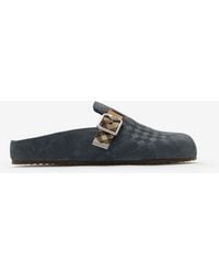 Burberry - Check Suede Urchin Clogs - Lyst
