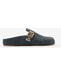 Burberry - Check Suede Urchin Clogs - Lyst