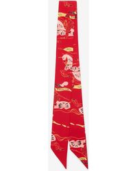 Burberry - Skinny Watercolour Ekd Silk Scarf - Lyst