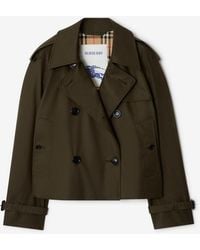 Burberry - Cropped Tropical Gabardine Mayfair Trench Jacket - Lyst