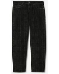 Burberry - Check Flocked Straight Jeans - Lyst