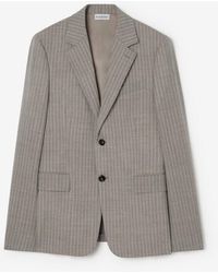 Burberry - Pinstriped Wool Sloane Tailored Jacket - Lyst