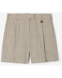 Burberry - Check Wool Tailored Shorts - Lyst