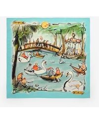 Burberry - Swan Lake Silk Scarf - Lyst