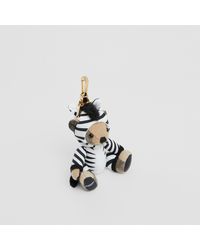 Burberry Thomas Bear Charm In Zebra Costume - Multicolour