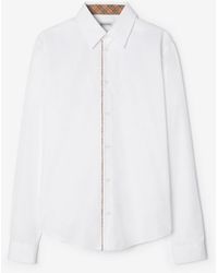 Burberry - Classic Fit Check Piping Cotton Poplin Shirt - Lyst