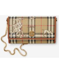 Burberry - Check Mates Chain Strap Wallet - Lyst
