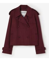 Burberry - Cropped Wool Mayfair Trench Jacket - Lyst