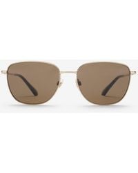 Burberry - Metal Check Square Sunglasses - Lyst