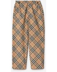 Burberry - Check Twill Trousers - Lyst