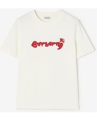Burberry - Heart Logo Cotton T-Shirt - Lyst
