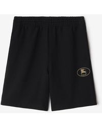 Burberry - Knight Stamp Cotton Shorts - Lyst