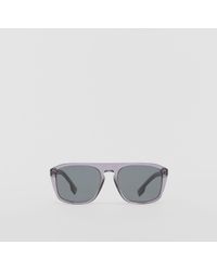 burberry trench collection round frame sunglasses