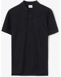 Burberry - Embroidered Oak Leaf Crest Cotton Piqué Polo Shirt - Lyst