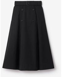 Burberry - Gabardine Trench Midi Skirt - Lyst