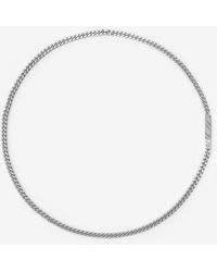 Burberry - Engraved Check Chain Necklace - Lyst