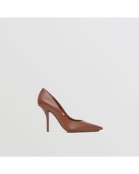 Burberry Eyelet Detail Leather Point-toe Pumps - Brown