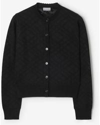 Burberry - Check Wool Silk Cardigan - Lyst