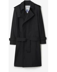 Burberry - Long Silk Blend Trench Coat - Lyst
