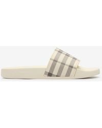 Burberry - Check Slides - Lyst