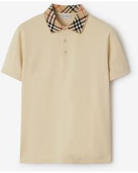 Burberry - Classic Polo With Distinctive Check Collar - Lyst