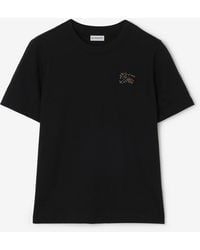 Burberry - Knight Check Cotton T-Shirt - Lyst
