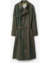 Burberry - Long Cotton Trench Coat - Lyst
