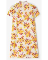 Burberry - Floral Cotton Blend Dress - Lyst