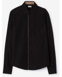Burberry - Classic Fit Check Piping Cotton Poplin Shirt - Lyst