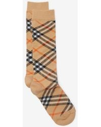 Burberry - Childrens Check Cotton Blend Socks - Lyst